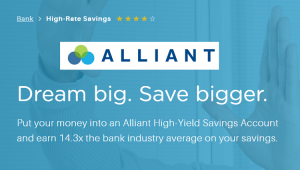 Alliant Credit Union High-Yield Savings Account : Earn 1.00% APY Rate [Nationwide]