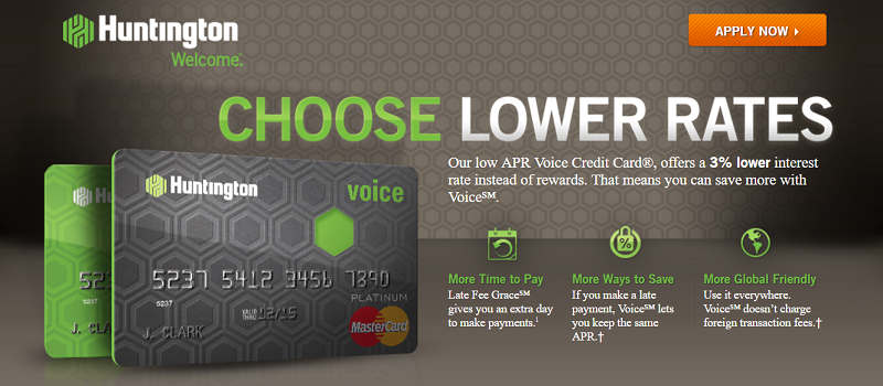 The Voice Credit Card from Huntington: Choose Lower Rates [IN, KY, MI, OH, PA, WV, IL, WI]