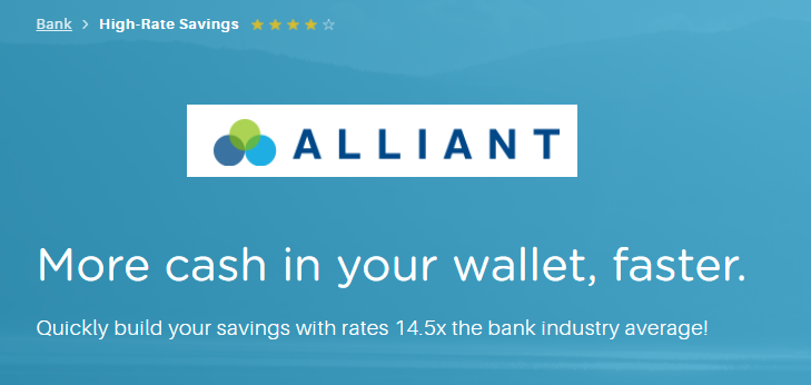 Alliant High Rate Saving 1.16% APY