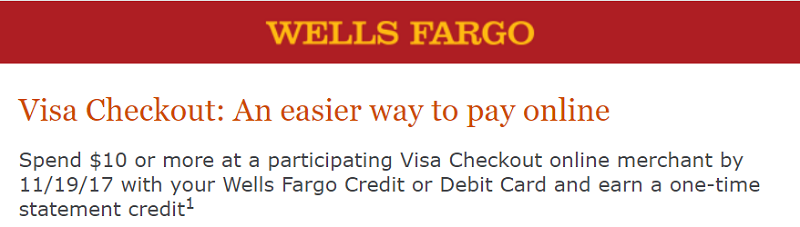 Wells Fargo Visa Checkout Offer