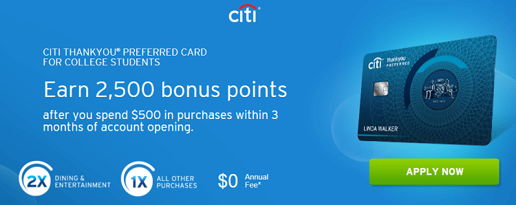 Citi ThankYou Preferred Card for College Students