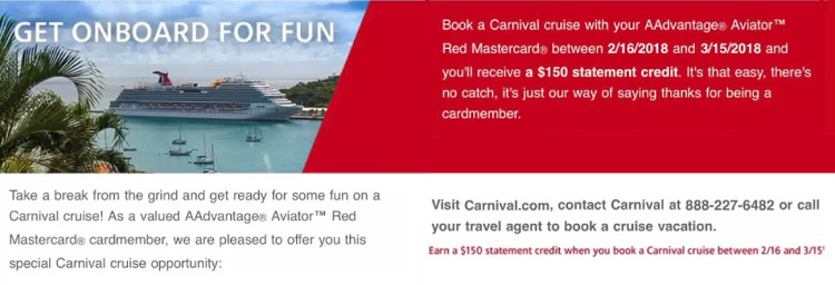 Barclaycard Offer: Get $150 Bonus/15,000 Points For Booking A Carnival Cruise (Targeted)
