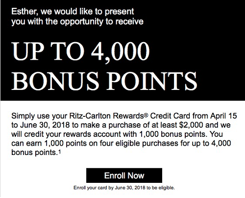 Chase Ritz-Carlton Card Spending Bonus: Earn Up To 4,000 Points