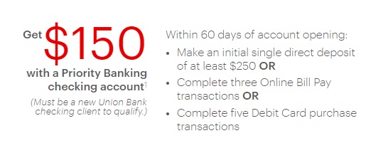 $150 Union Bank Bonus