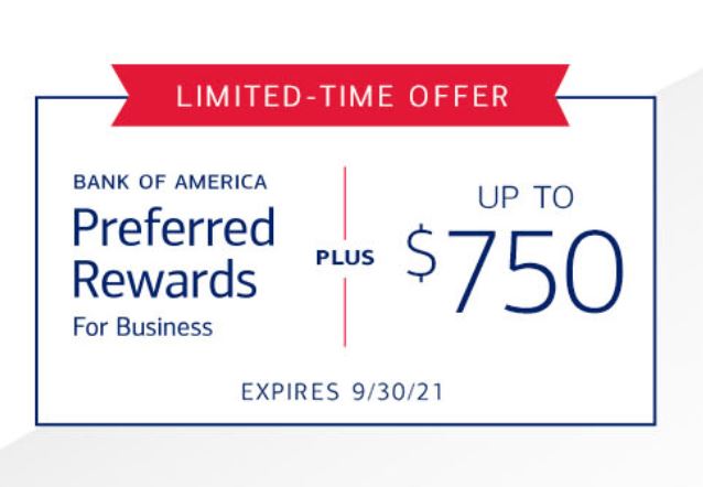 Bank of America $750 Business Checking Bonus