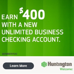 Huntington Unlimited Business Checking Banner - Bank Deal Guy