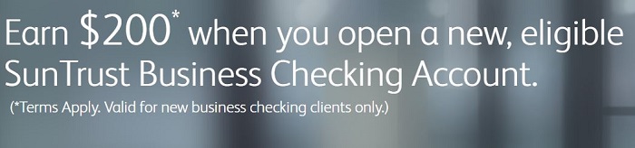 Suntrust Bank $200 Business Checking Account Bonus