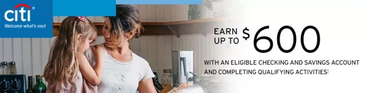 $200, $400 & $600 Citi Personal Checking/Savings Promotion