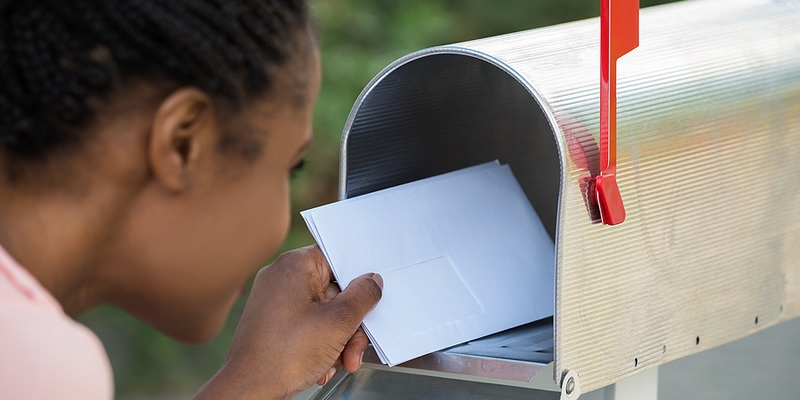 Bank statement in mailbox