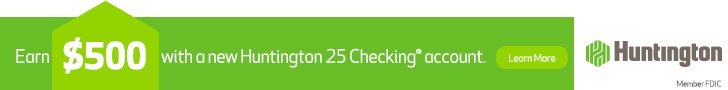 Huntington 25 Checking Bonus Coupon