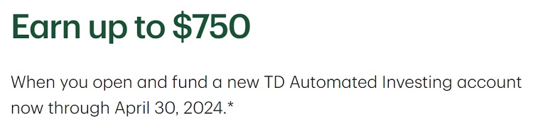 TD Automated Investing Bonus