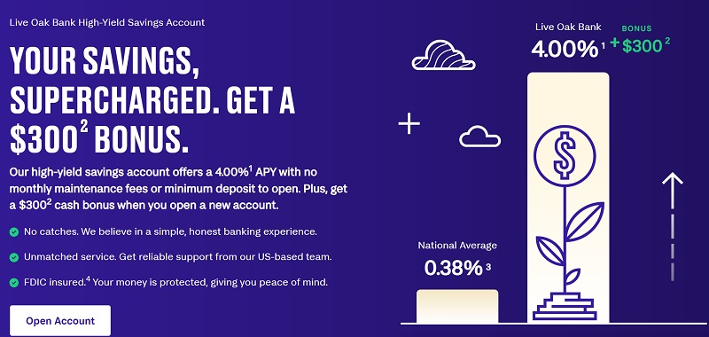 Live Oak Bank Personal Savings Bonus
